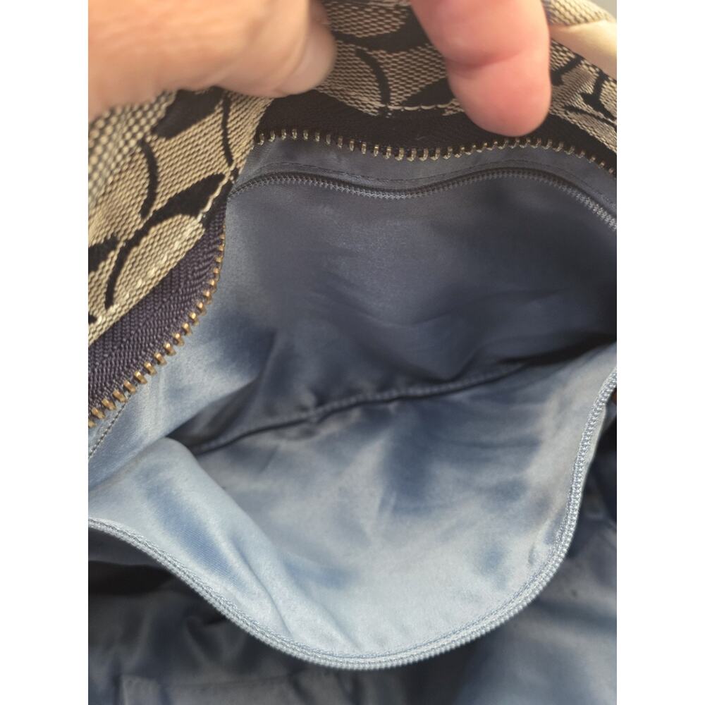 COACH Carly Denim Patchwork Hobo Bag Blue Monogram Leather Vintage Y2K 12215 - Picture 11 of 11